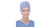 Cluster Keyback Wide-Forehead Surgical Cap with Ties Blue