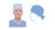SMS Short Hair Surgical Cap Blue