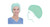 Cluster Keyback Long-Hair Surgical Cap Green