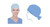 Spunlace Viscose Wide-Forehead Surgical Cap with Ties Blue