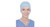 Spunlace Viscose Wide-Forehead Surgical Cap with Ties Blue