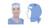 Cluster Keyback Surgical Hood with Sweatband Blue