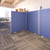 Floor standing fabric screen 1500mm high x 1200mm wide - blue