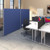 Floor standing fabric screen 1500mm high x 1200mm wide - blue