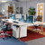 Straight fabric desktop screen 1000mm x 380mm - made to order fabric with black aluminium frame BAND A