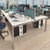 Straight fabric desktop screen 1000mm x 380mm - made to order fabric with silver aluminium frame BAND B