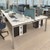 Straight fabric desktop screen 1400mm x 380mm - made to order fabric with silver aluminium frame