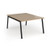 Connex Angled 1200 x 1600 x 725mm Back to Back Desk (2 x 1200mm) - Black Frame / Kendal Oak Top