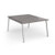 Connex Angled 1200 x 1600 x 725mm Back to Back Desk (2 x 1200mm) - Silver Frame / Grey Oak Top