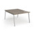 Connex Angled 1200 x 1600 x 725mm Back to Back Desk (2 x 1200mm) - Silver Frame / Nebraska Oak Top