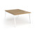 Connex Angled 1200 x 1600 x 725mm Back to Back Desk (2 x 1200mm) - White Frame / Oak Top