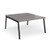 Connex Angled 1400 x 1600 x 725mm Back to Back Desk (2 x 1400mm) - Black Frame / Grey Oak Top