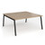 Connex Angled 1600 x 1600 x 725mm Back to Back Desk (2 x 1600mm) - Black Frame / Kendal Oak Top