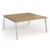 Connex Angled 1600 x 1600 x 725mm Back to Back Desk (2 x 1600mm) - Silver Frame / Oak Top
