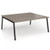 Connex Angled 1800 x 1600 x 725mm Back to Back Desk (2 x 1800mm) - Black Frame / Nebraska Oak Top