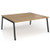 Connex Angled 1800 x 1600 x 725mm Back to Back Desk (2 x 1800mm) - Black Frame / Oak Top
