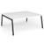 Connex Angled 1800 x 1600 x 725mm Back to Back Desk (2 x 1800mm) - Black Frame / White Top