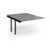 Connex Angled 1200 x 1600 x 725mm Back to Back Add On Bay - Black Frame / Grey Oak Top