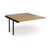Connex Angled 1400 x 1600 x 725mm Back to Back Add On Bay - Black Frame / Oak Top