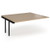 Connex Angled 1800 x 1600 x 725mm Back to Back Add On Bay - Black Frame / Kendal Oak Top