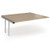 Connex Angled 1800 x 1600 x 725mm Back to Back Add On Bay - Silver Frame / Kendal Oak Top