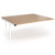 Connex Angled 1800 x 1600 x 725mm Back to Back Add On Bay - White Frame / Beech Top