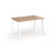 Connex Angled 1200 x 800 x 725mm Single Desk - White Frame / Beech Top