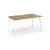 Connex Angled 1400 x 800 x 725mm Single Desk - White Frame / Oak Top