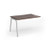 Connex Angled 1200 x 800 x 725mm Single Add On Bay - Silver Frame / Walnut Top