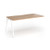 Connex Angled 1600 x 800 x 725mm Single Add On Bay - White Frame / Beech Top