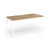 Connex Angled 1600 x 800 x 725mm Single Add On Bay - White Frame / Oak Top