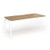 Connex Angled 1800 x 800 x 725mm Single Add On Bay - White Frame / Oak Top