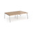 Connex Angled 2400 x 1600 x 725mm Back to Back Desk (4 x 1200mm) - Silver Frame / Beech Top