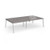 Connex Angled 2800 x 1600 x 725mm Back to Back Desk (4 x 1400mm) - Silver Frame / Grey Oak Top