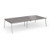Connex Angled 3200 x 1600 x 725mm Back to Back Desk (4 x 1600mm) - Silver Frame / Grey Oak Top