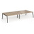 Connex Angled 3600 x 1600 x 725mm Back to Back Desk (4 x 1800mm) - Black Frame / Kendal Oak Top