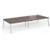 Connex Angled 3600 x 1600 x 725mm Back to Back Desk (4 x 1800mm) - Silver Frame / Walnut Top