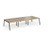 Connex Angled 3600 x 1600 x 725mm Back to Back Desk (6 x 1200mm) - Black Frame / Kendal Oak Top
