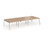 Connex Angled 3600 x 1600 x 725mm Back to Back Desk (6 x 1200mm) - Silver Frame / Beech Top