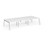 Connex Angled 3600 x 1600 x 725mm Back to Back Desk (6 x 1200mm) - Silver Frame / White Top