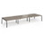 Connex Angled 4800 x 1600 x 725mm Back to Back Desk (6 x 1600mm) - Black Frame / Nebraska Oak Top