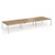 Connex Angled 4800 x 1600 x 725mm Back to Back Desk (6 x 1600mm) - Silver Frame / Oak Top