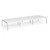 Connex Angled 4800 x 1600 x 725mm Back to Back Desk (6 x 1600mm) - Silver Frame / White Top