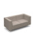 Alban low back double seater sofa with chrome legs