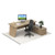 Anson executive desk with panel end legs 2000mm x 1000mm with 2000mm deep return - Barcelona walnut