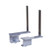 Aluminium framed screen brackets (pair) to fit on back of desk - silver