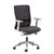 Arcade black mesh back operator chair with grey fabric seat, light grey frame and chrome base