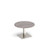 Brescia circular coffee table with flat square brushed steel base 800mm - grey oak