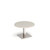 Brescia circular coffee table with flat square brushed steel base 800mm - Light grey