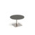 Brescia circular coffee table with flat square brushed steel base 800mm - onyx Grey